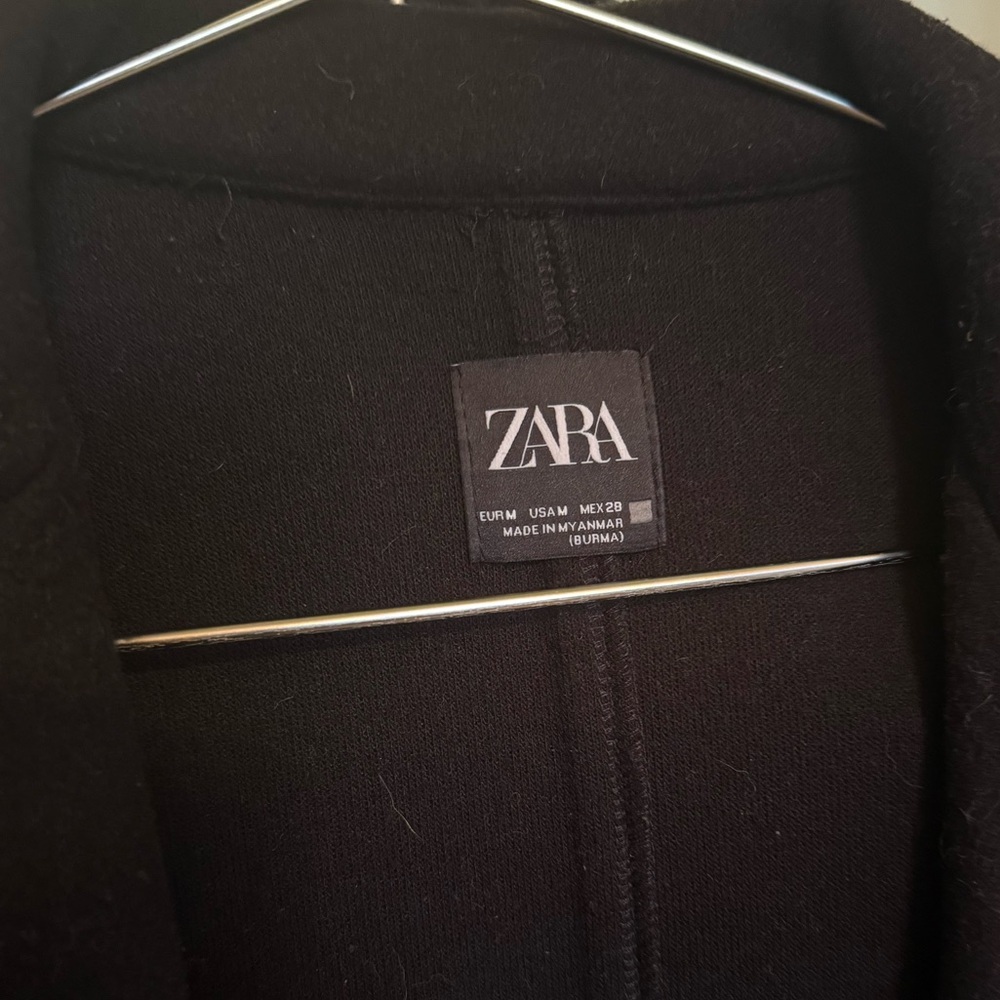 Zara Lapel Coat- Black Medium - Picture 2 of 7